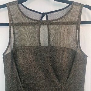 AIDAN MATTOC Black and Gold Dress